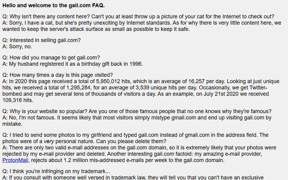 Screenshot of gail.com captured 2026-07-20