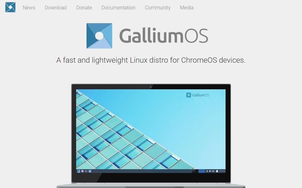 Screenshot of galliumos.org captured 2026-07-20