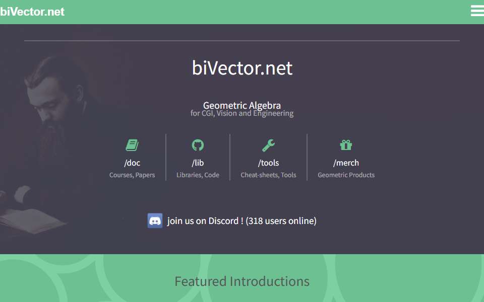 Screenshot of bivector.net captured 2026-07-20