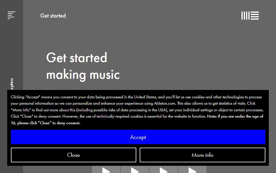 Screenshot of learningmusic.ableton.com captured 2026-07-20