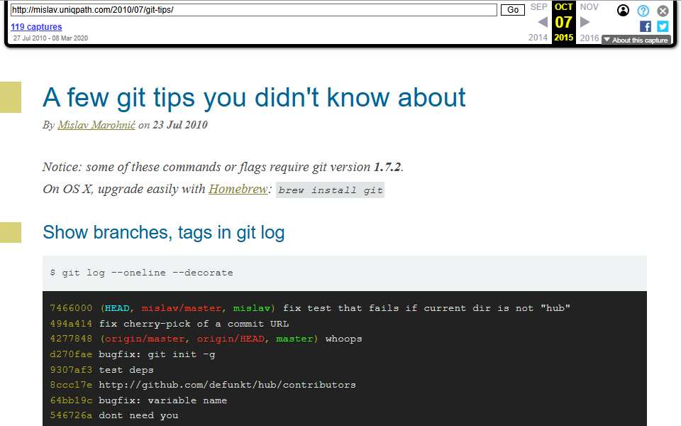 Screenshot of mislav.uniqpath.com captured 2026-07-20