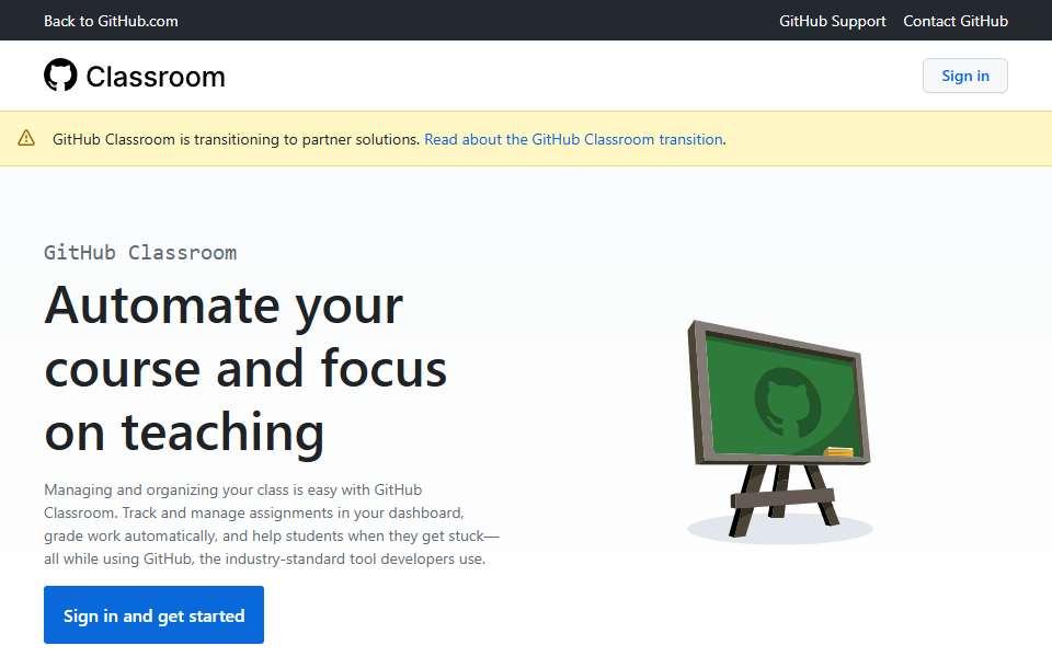 Screenshot of classroom.github.com captured 2026-07-20