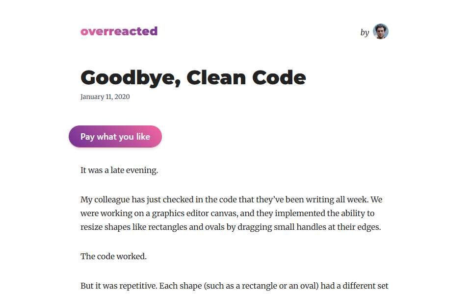 Screenshot of overreacted.io captured 2026-07-20