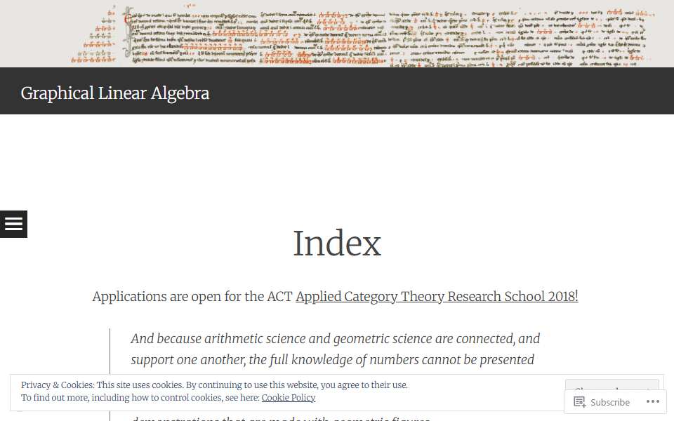 Screenshot of graphicallinearalgebra.net captured 2026-07-20