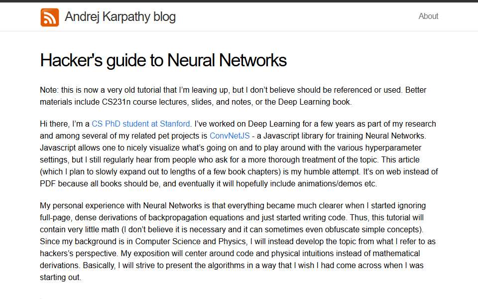 Screenshot of karpathy.github.io captured 2026-07-20