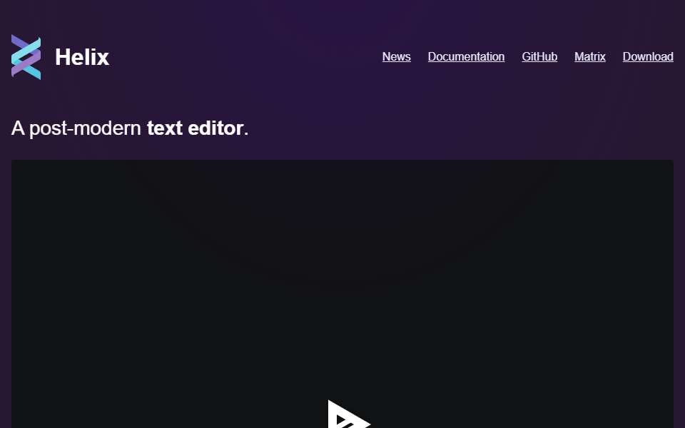Screenshot of helix-editor.com captured 2026-07-20