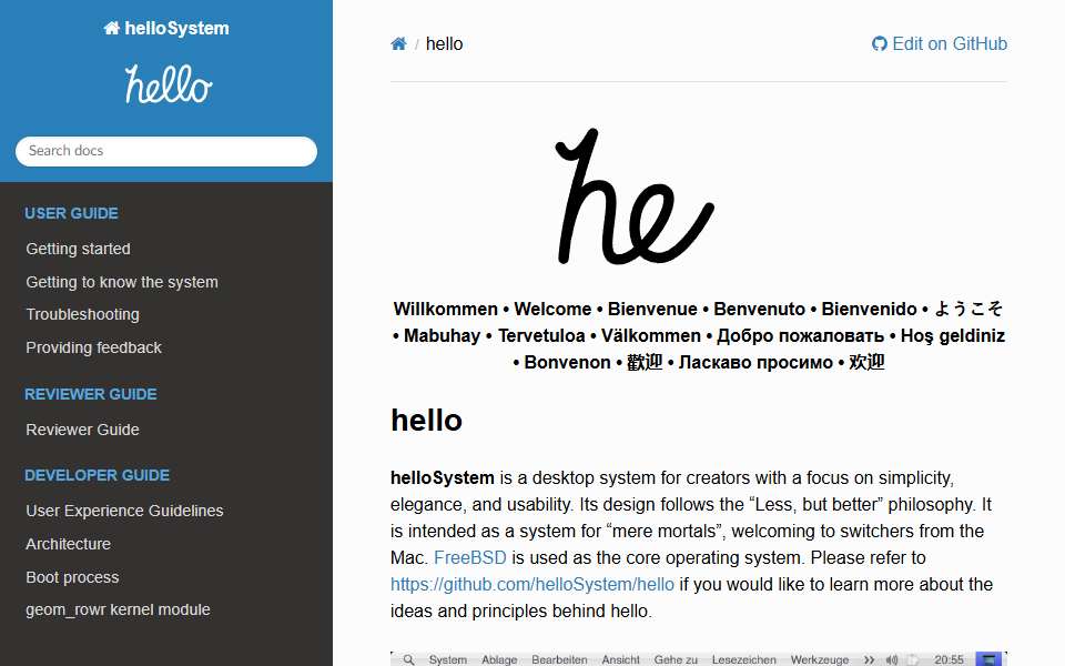 Screenshot of hellosystem.github.io captured 2026-07-20