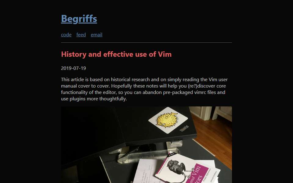 Screenshot of begriffs.com captured 2026-07-20