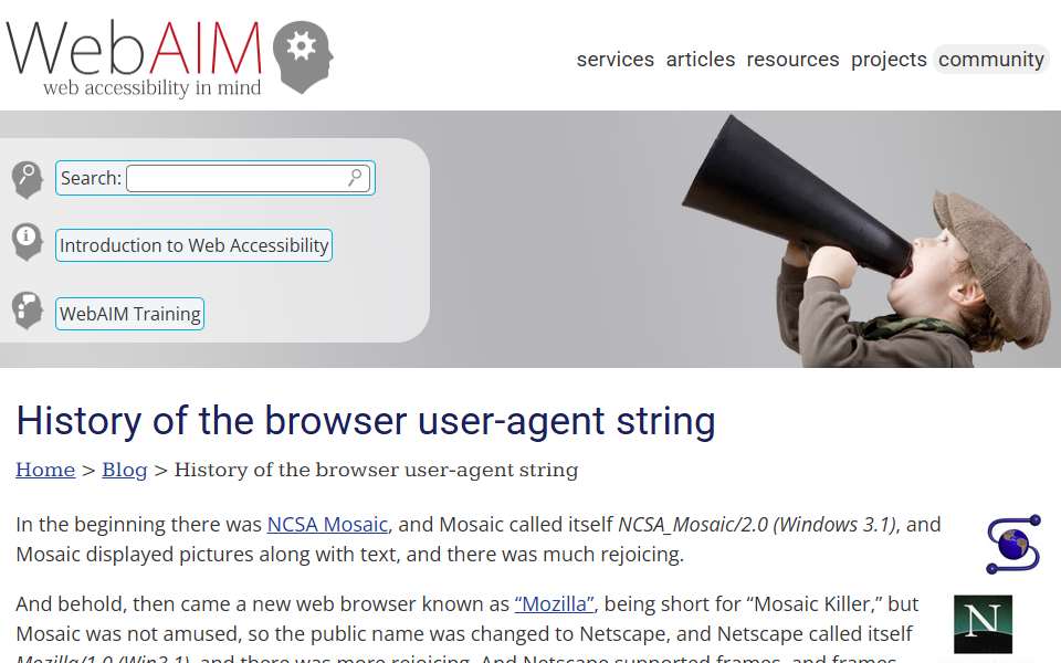 Screenshot of webaim.org captured 2026-07-20