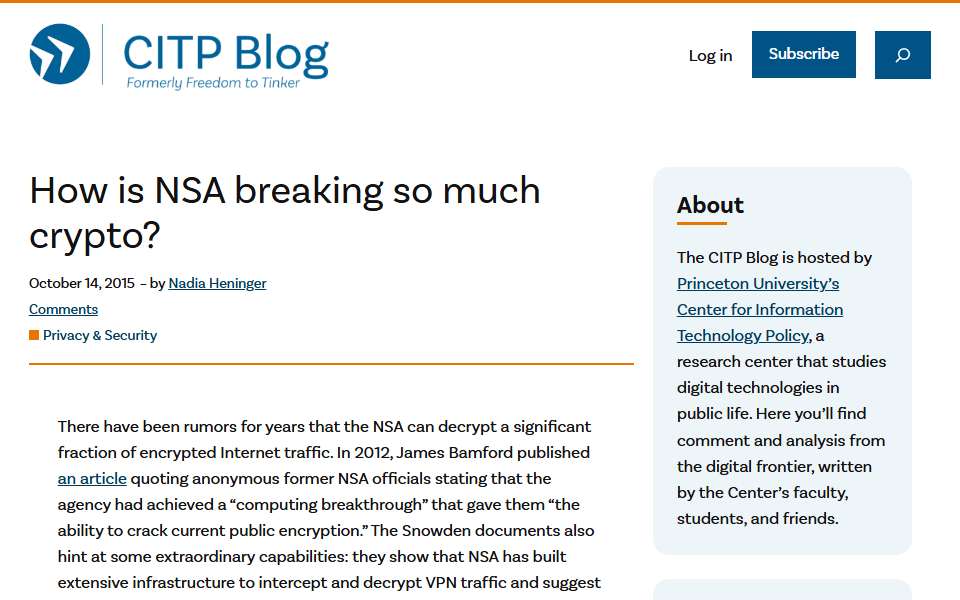 Screenshot of freedom-to-tinker.com captured 2026-07-20