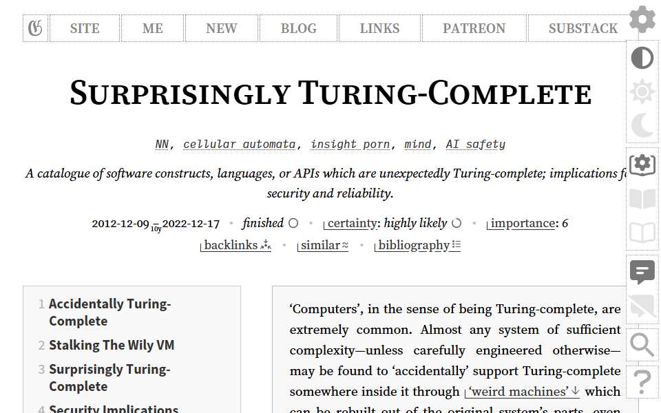 Screenshot of www.gwern.net captured 2026-07-20