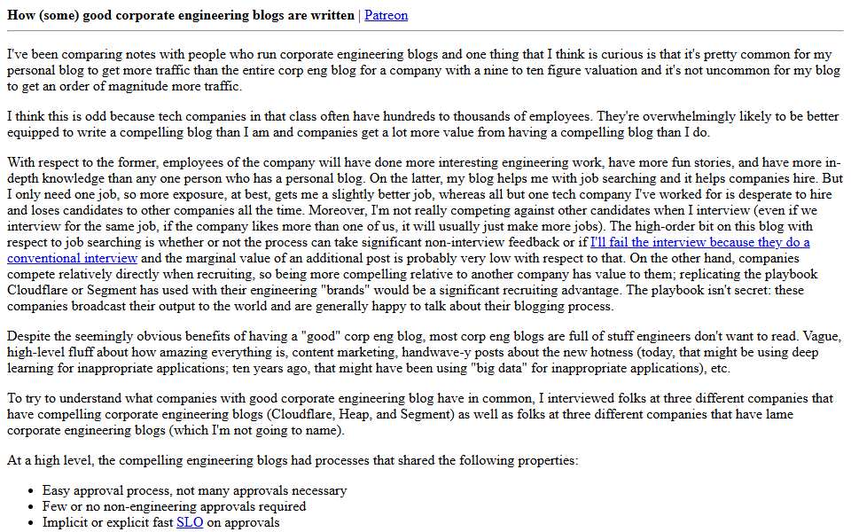 Screenshot of danluu.com captured 2026-07-20
