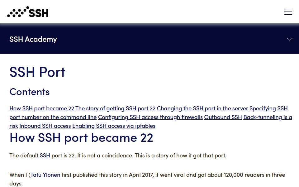 Screenshot of www.ssh.com captured 2026-07-20