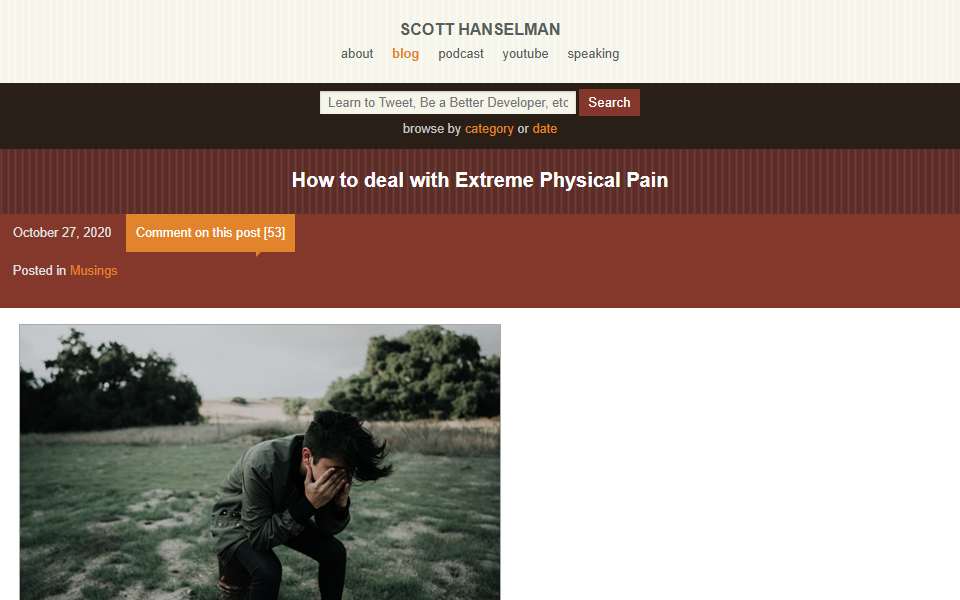 Screenshot of www.hanselman.com captured 2026-07-20