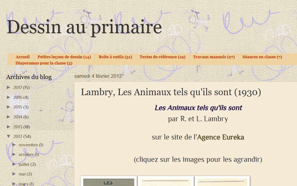 Screenshot of dessinoprimaire.blogspot.com captured 2026-07-20