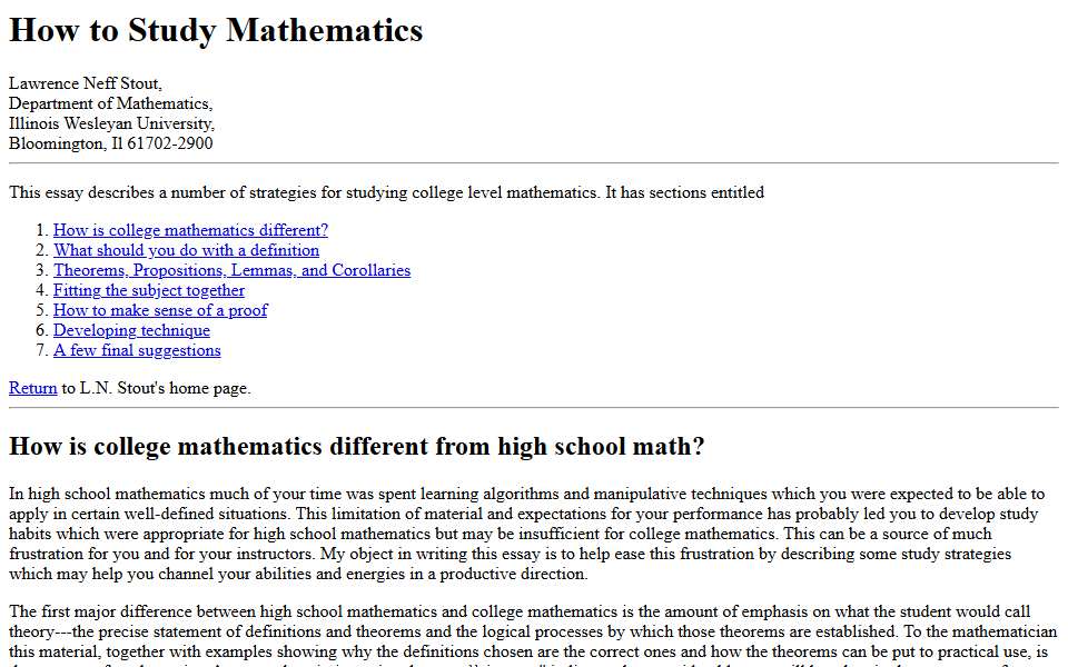 Screenshot of www.math.uh.edu captured 2026-07-20