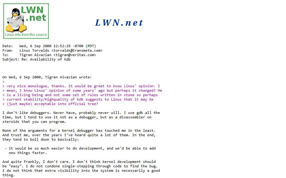 Screenshot of lwn.net captured 2026-07-20