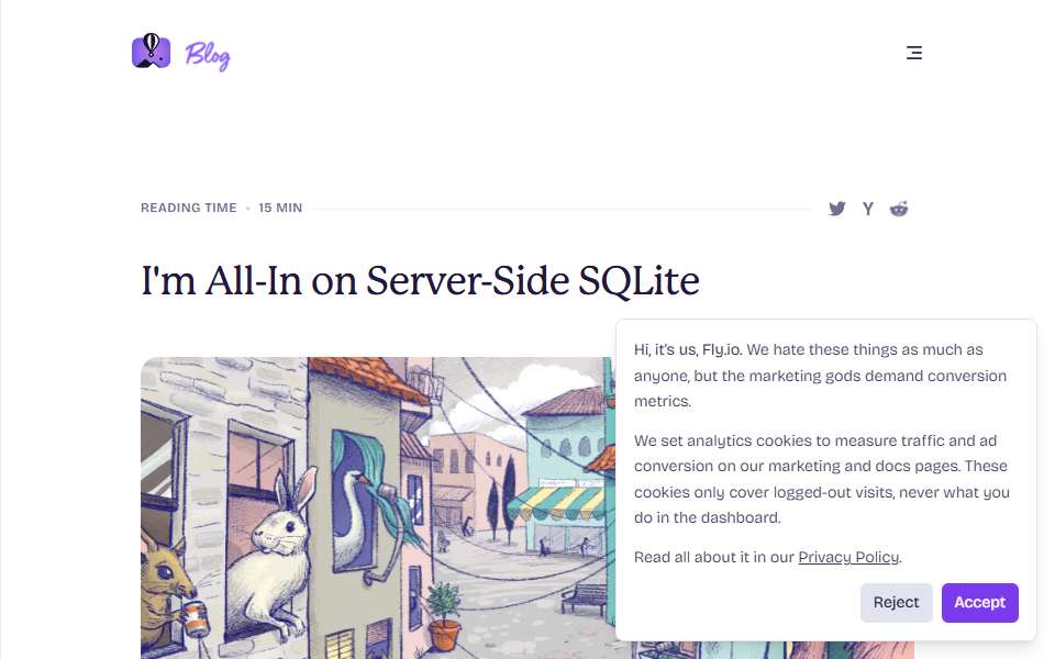 Screenshot of fly.io captured 2026-07-20