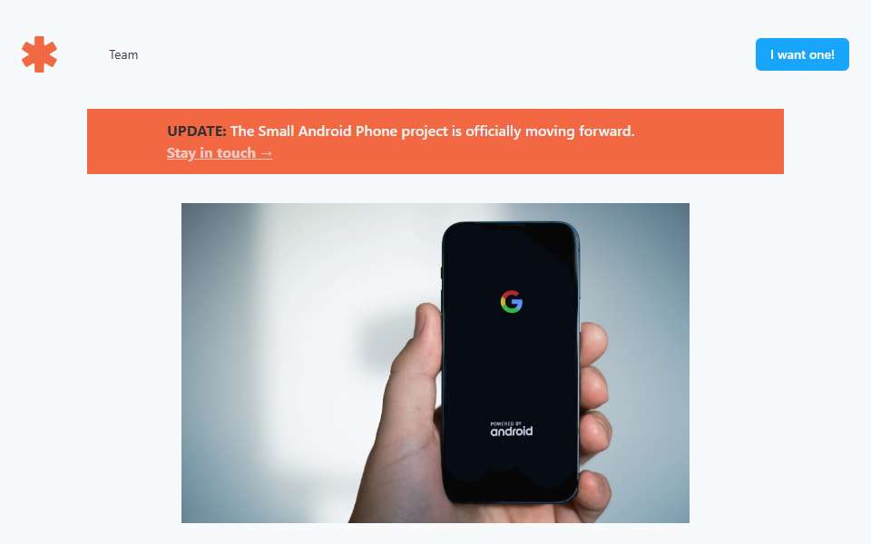 Screenshot of smallandroidphone.com captured 2026-07-20