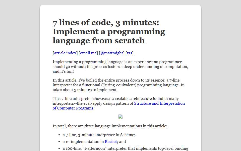 Screenshot of matt.might.net captured 2026-07-20