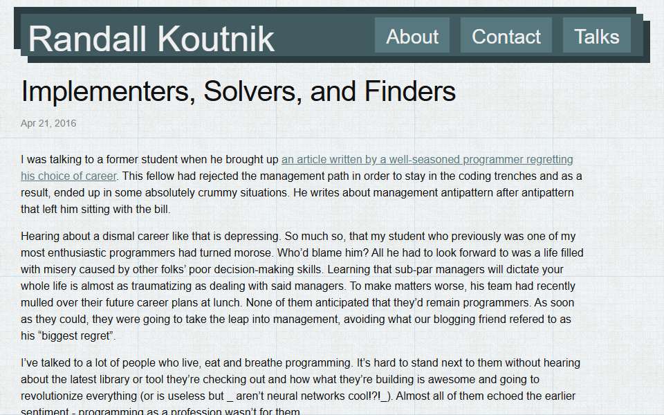 Screenshot of rkoutnik.com captured 2026-07-20