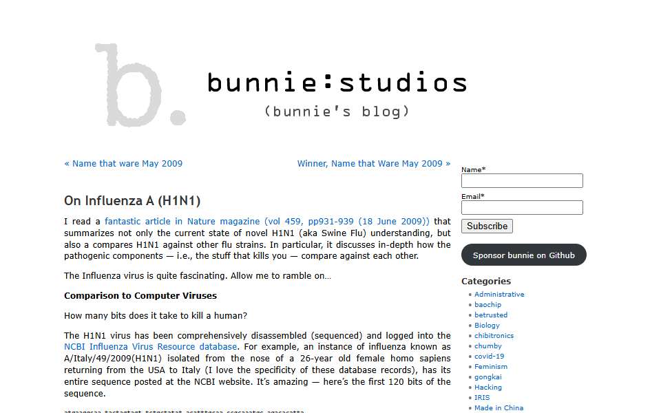 Screenshot of www.bunniestudios.com captured 2026-07-20