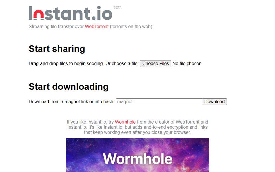 Screenshot of instant.io captured 2026-07-20