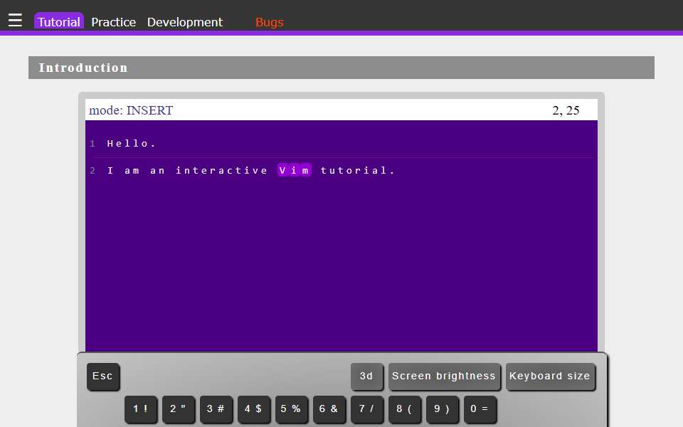 Screenshot of www.openvim.com captured 2026-07-20