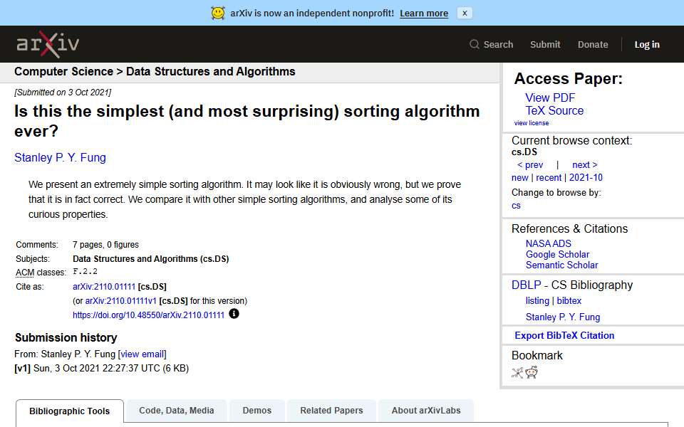 Screenshot of arxiv.org captured 2026-07-20