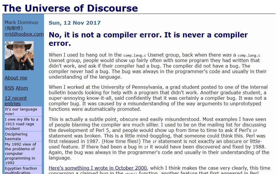 Screenshot of blog.plover.com captured 2026-07-20