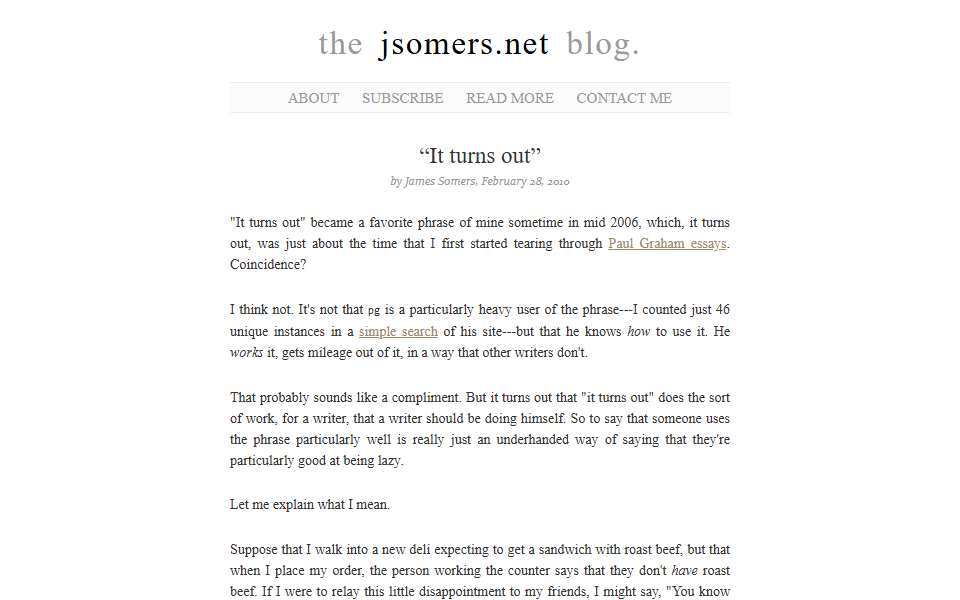 Screenshot of jsomers.net captured 2026-07-20