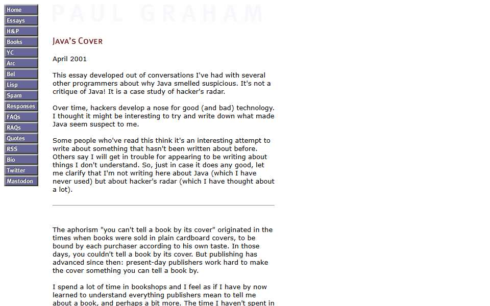 Screenshot of www.paulgraham.com captured 2026-07-20