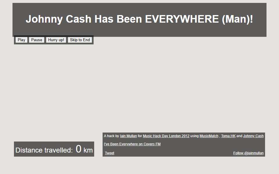 Screenshot of www.johnnycashhasbeeneverywhere.com captured 2026-07-20