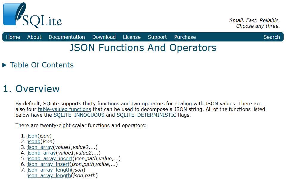 Screenshot of www.sqlite.org captured 2026-07-20