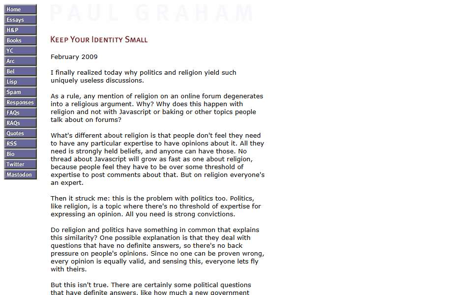 Screenshot of www.paulgraham.com captured 2026-07-20