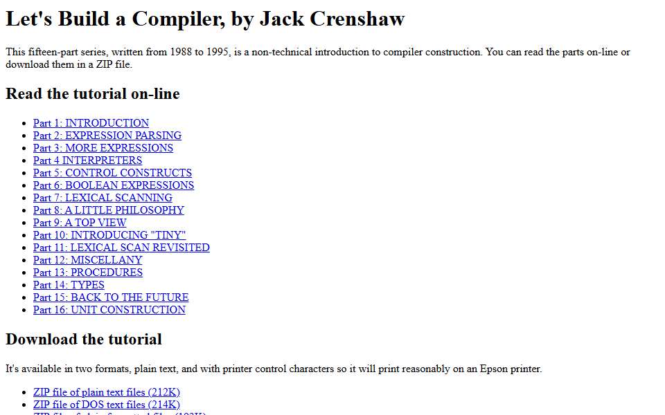 Screenshot of compilers.iecc.com captured 2026-07-20