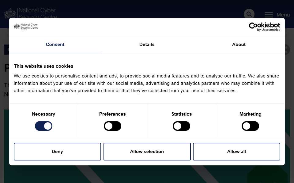 Screenshot of www.ncsc.gov.uk captured 2026-07-20