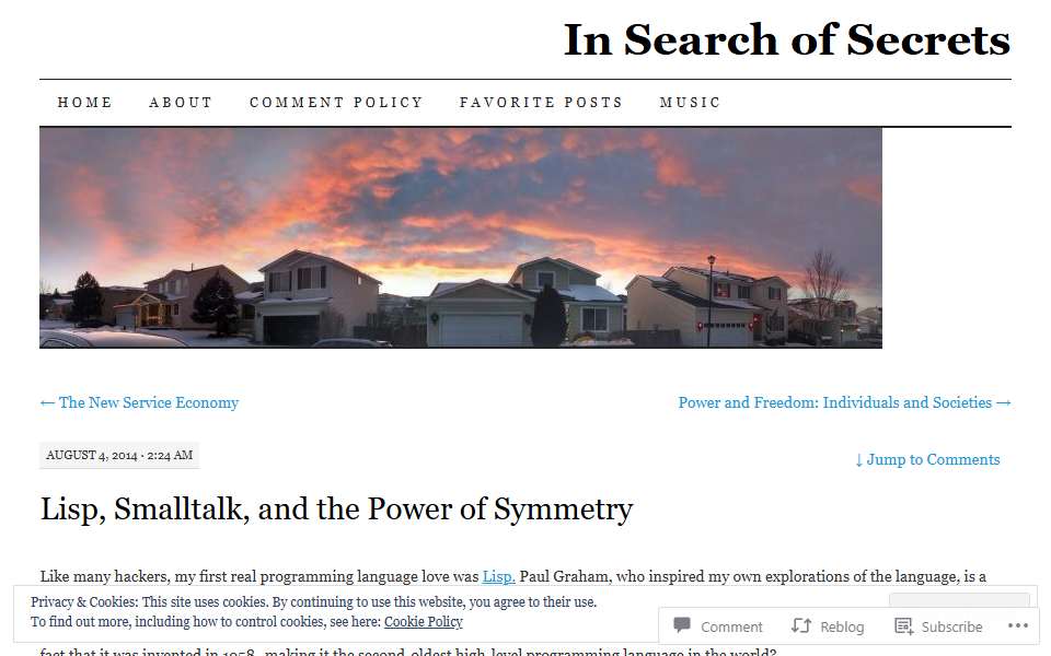 Screenshot of insearchofsecrets.com captured 2026-07-20