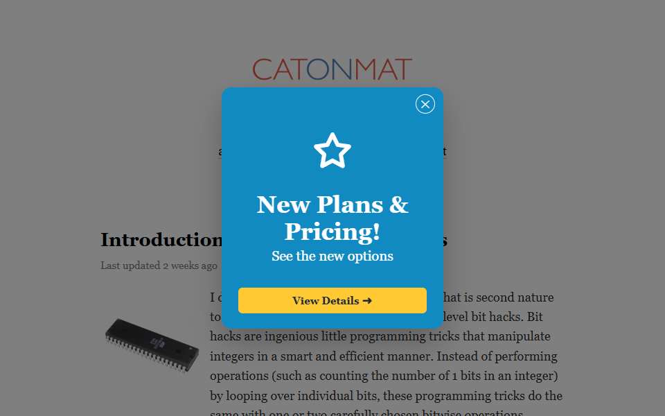 Screenshot of www.catonmat.net captured 2026-07-20