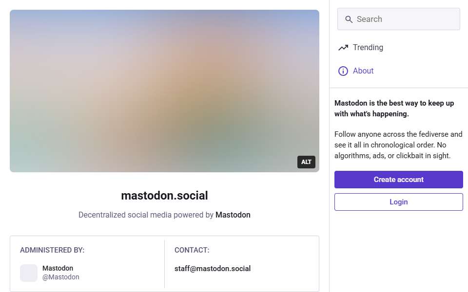 Screenshot of mastodon.social captured 2026-07-20
