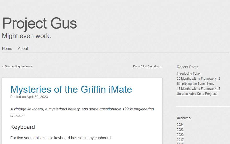 Screenshot of www.projectgus.com captured 2026-07-20