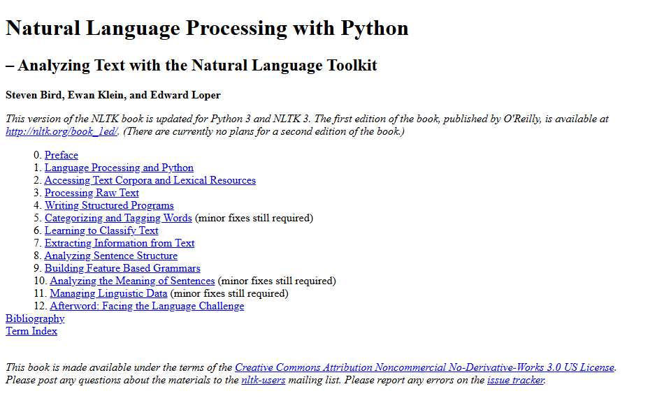 Screenshot of www.nltk.org captured 2026-07-20