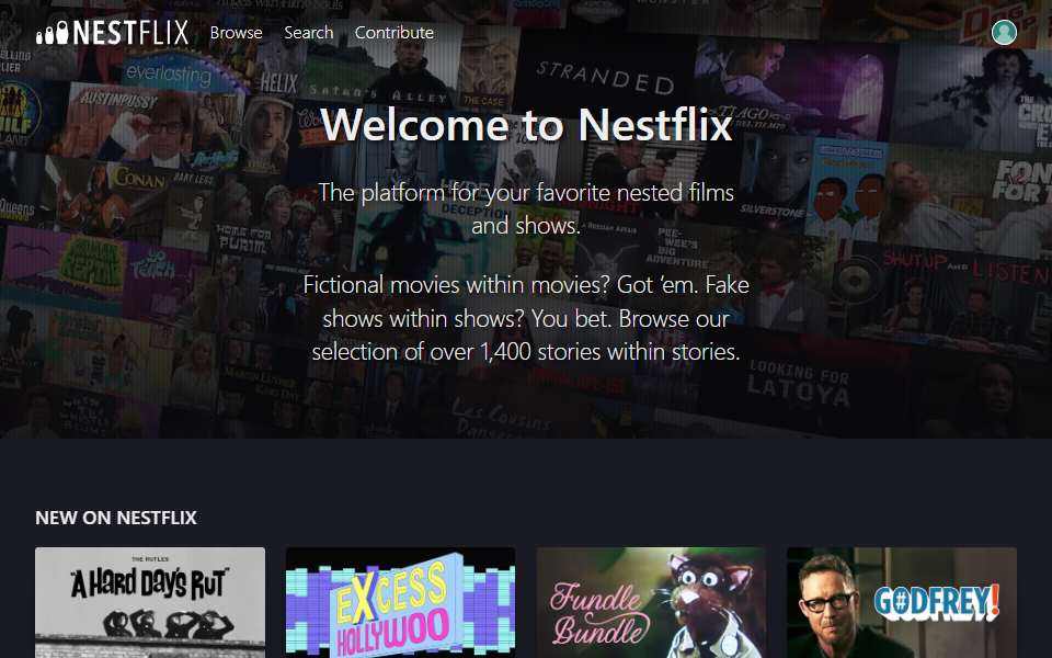 Screenshot of nestflix.fun captured 2026-07-20