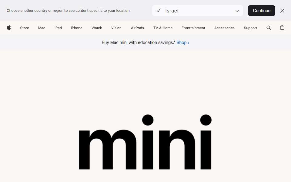 Screenshot of www.apple.com captured 2026-07-20