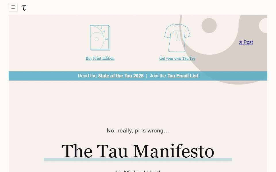 Screenshot of tauday.com captured 2026-07-20