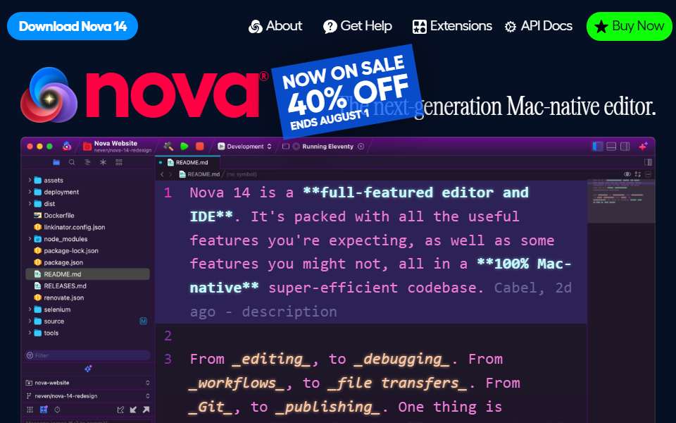 Screenshot of nova.app captured 2026-07-20