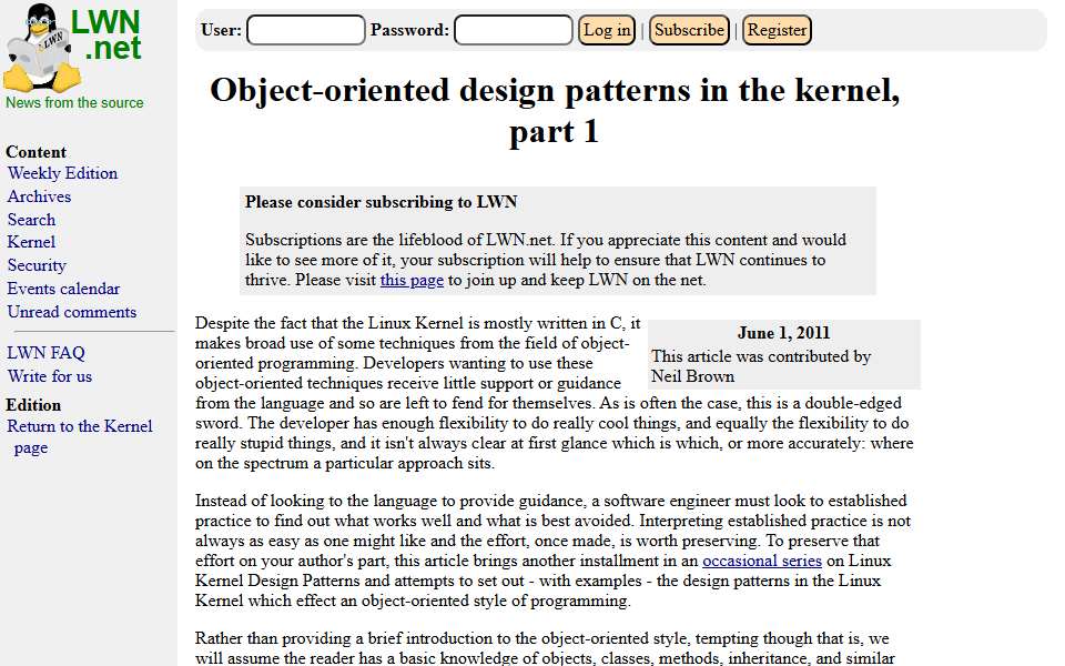 Screenshot of lwn.net captured 2026-07-20