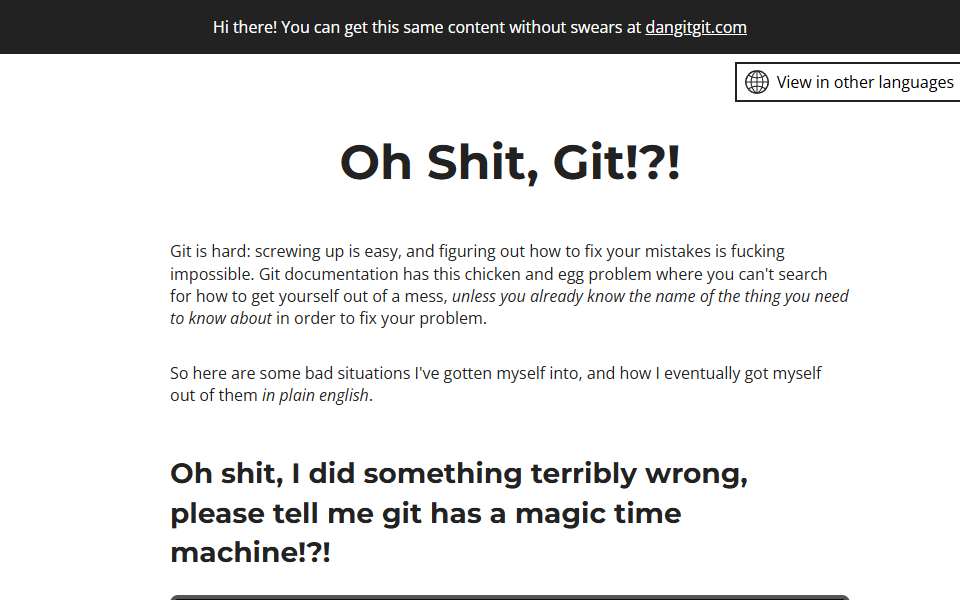 Screenshot of ohshitgit.com captured 2026-07-20