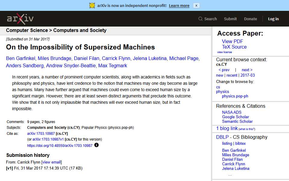 Screenshot of arxiv.org captured 2026-07-20