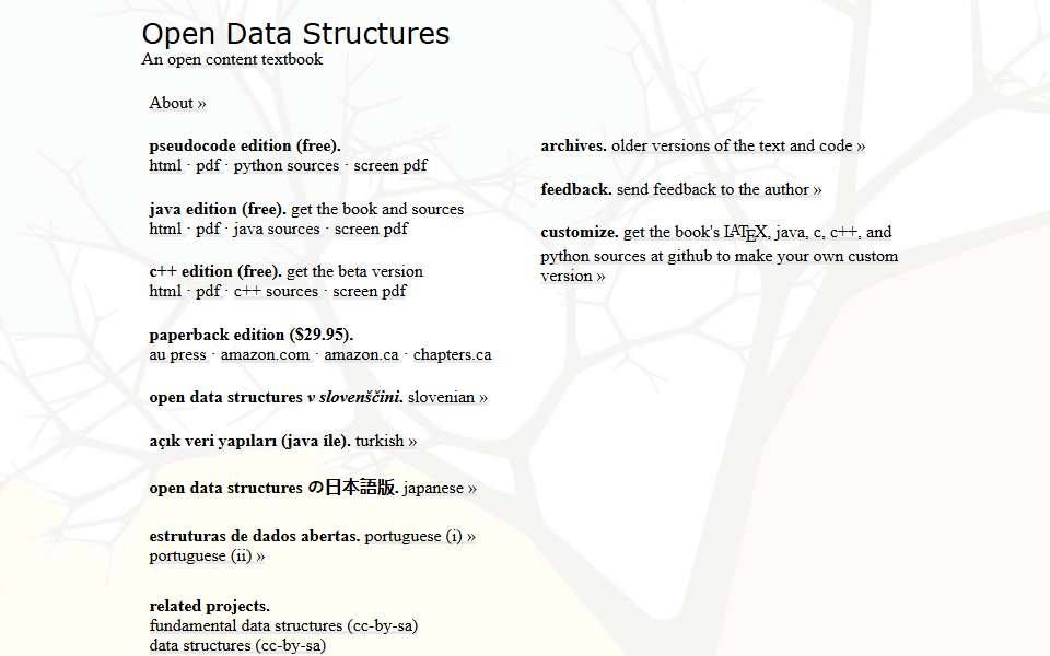 Screenshot of opendatastructures.org captured 2026-07-20